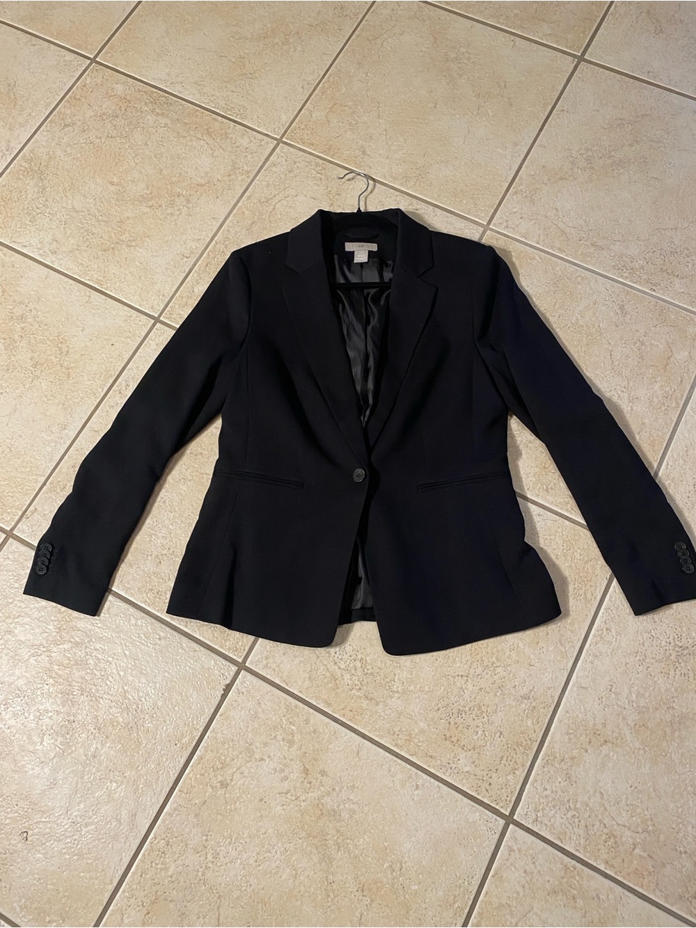 H&M Women's Black Tailored Single-Button Blazer